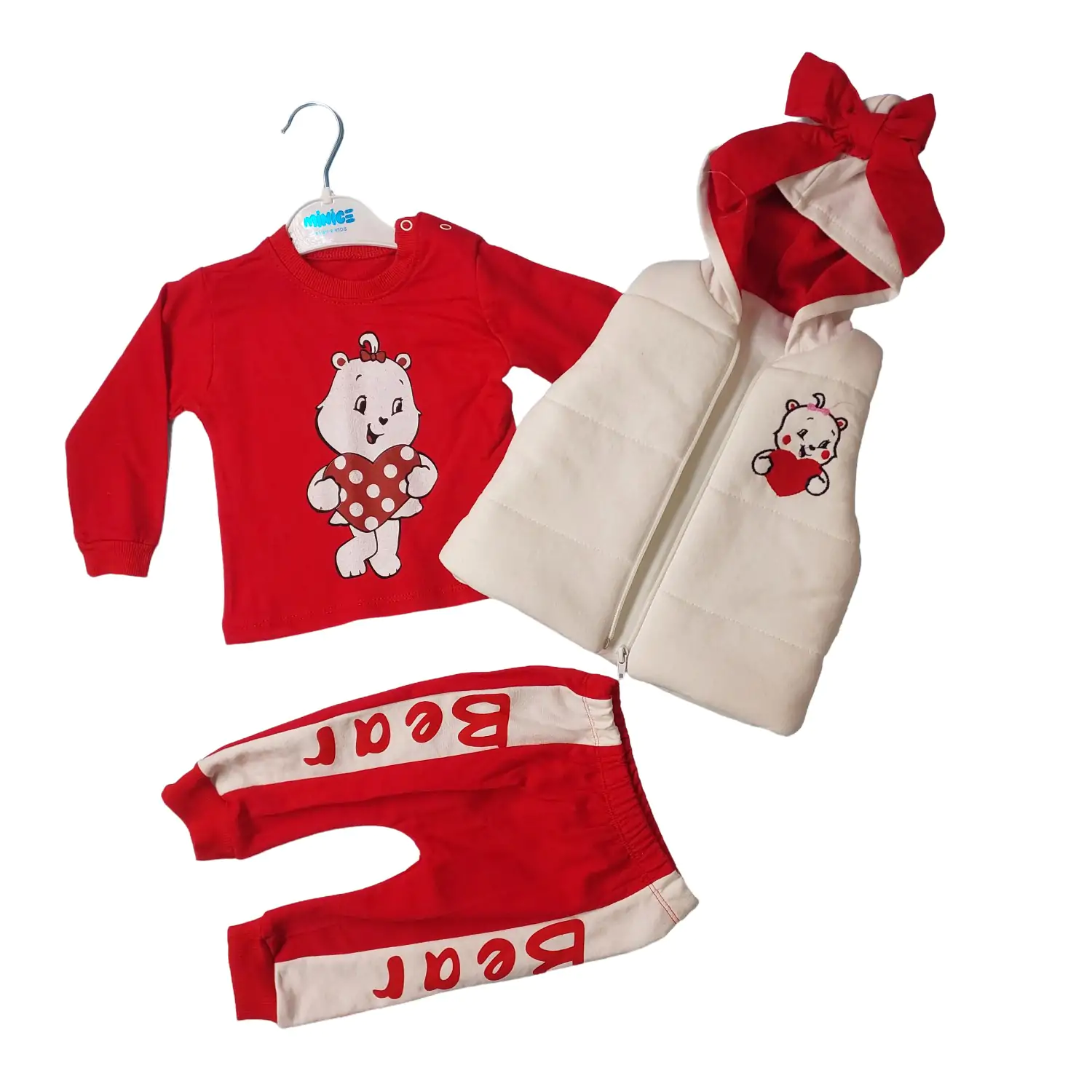 Дитячі костюм оптом дів. 9-12-18м(р) трикотаж 56095 - Зображення 3