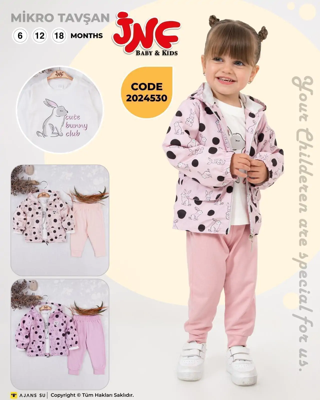 Дитячі костюм оптом дів. 9-12-18м(р) трикотаж 57935 - Зображення 1