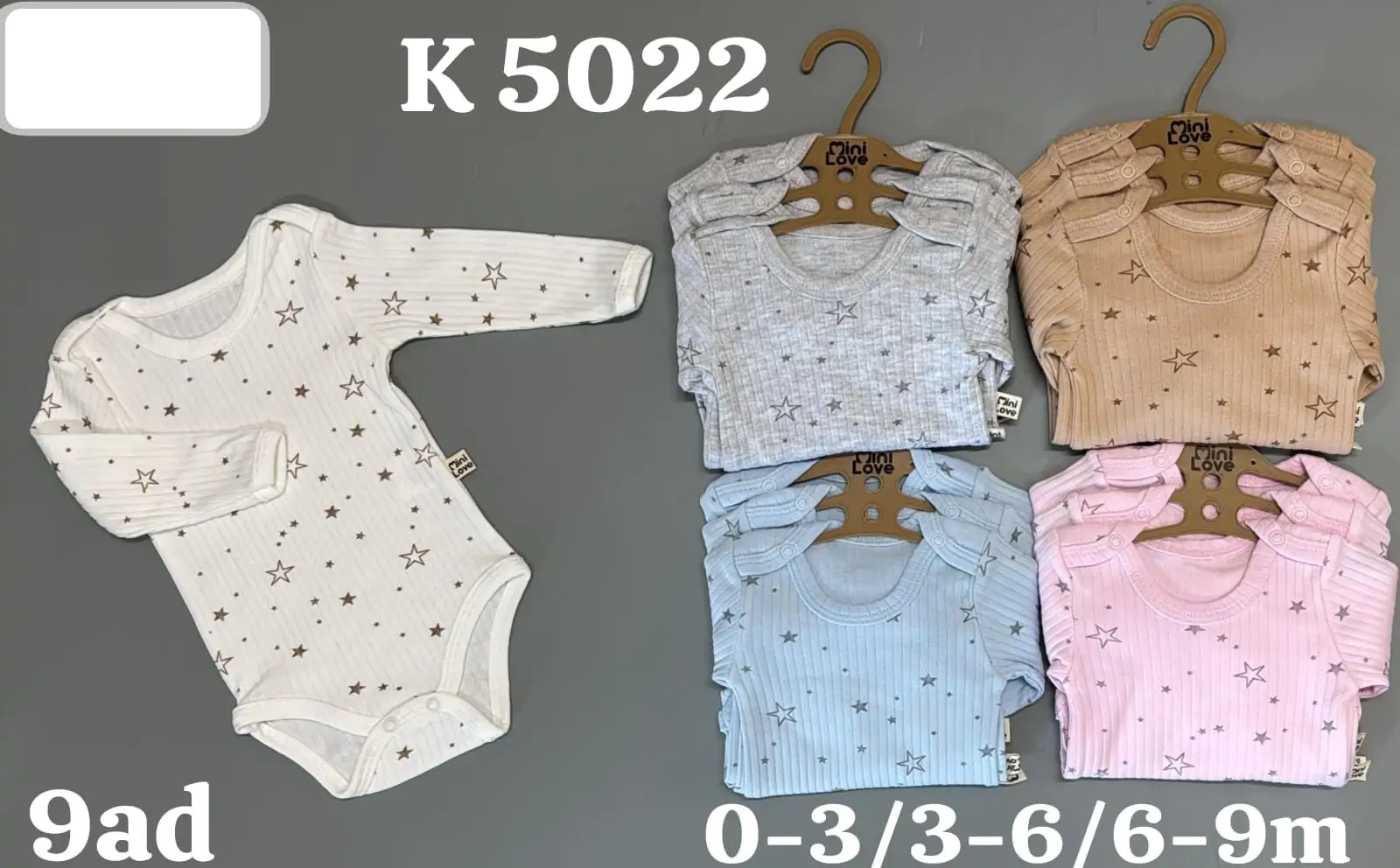 Дитячі бодіки оптом уні. 3*(0-3-6)м(р) трикотаж 58027 - Зображення 1