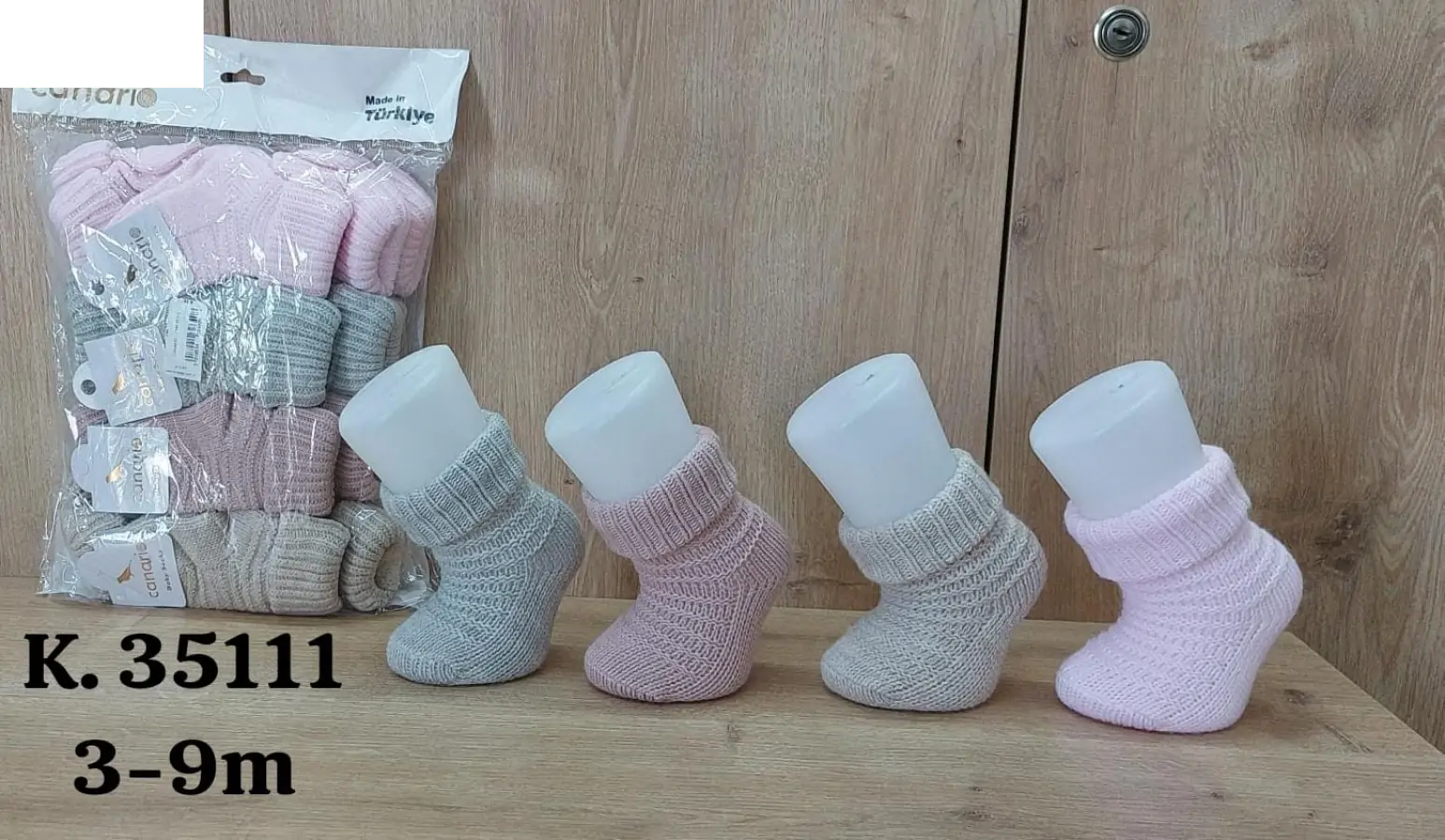 Дитячі шкарпетки оптом дів. 3-12мупак вязка 58248 - Зображення 1