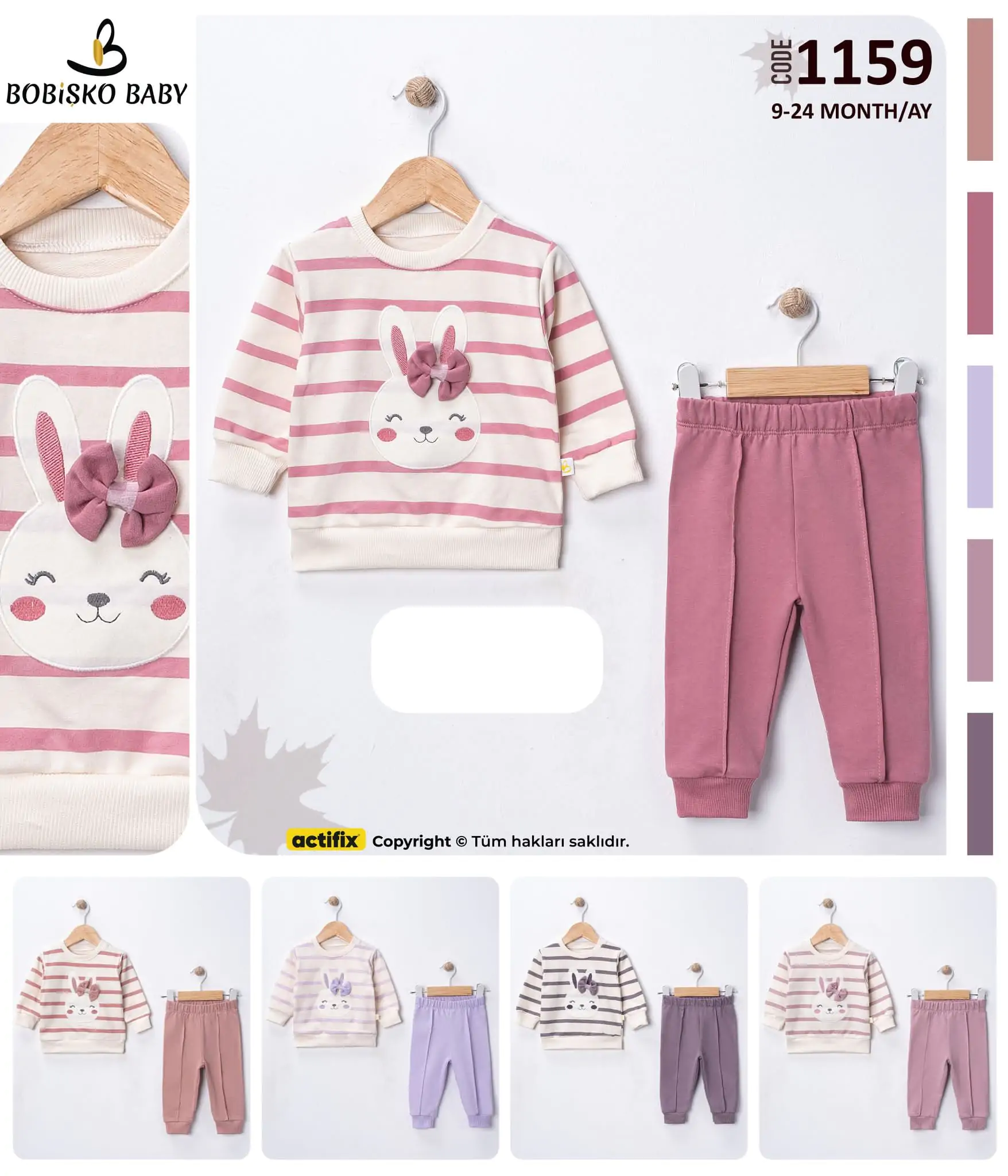 Дитячі костюм оптом дів. 9-12-18-24м(р) трикотаж 58526 - Зображення 1