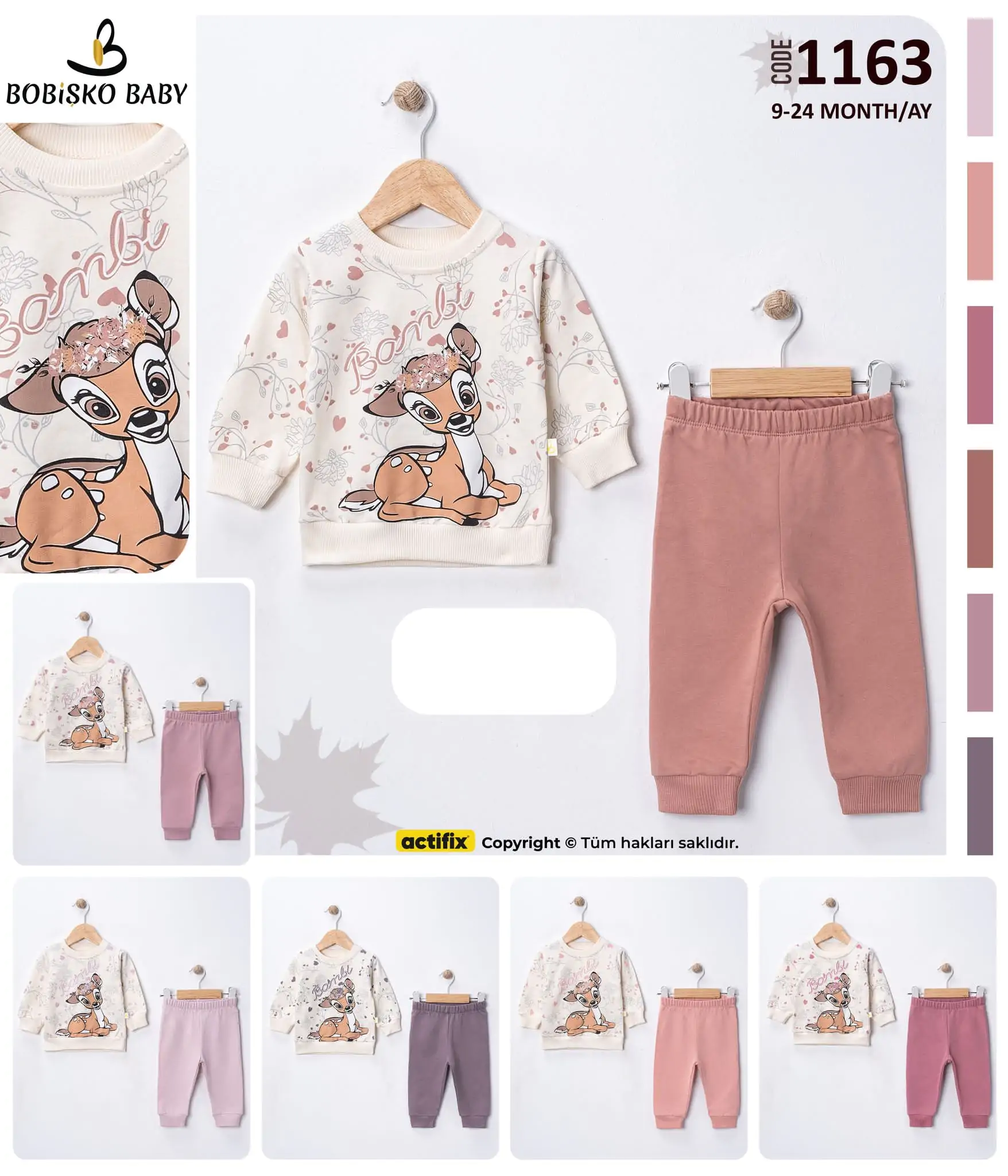 Дитячі костюм оптом дів. 9-12-18-24м(р) трикотаж 58528 - Зображення 1