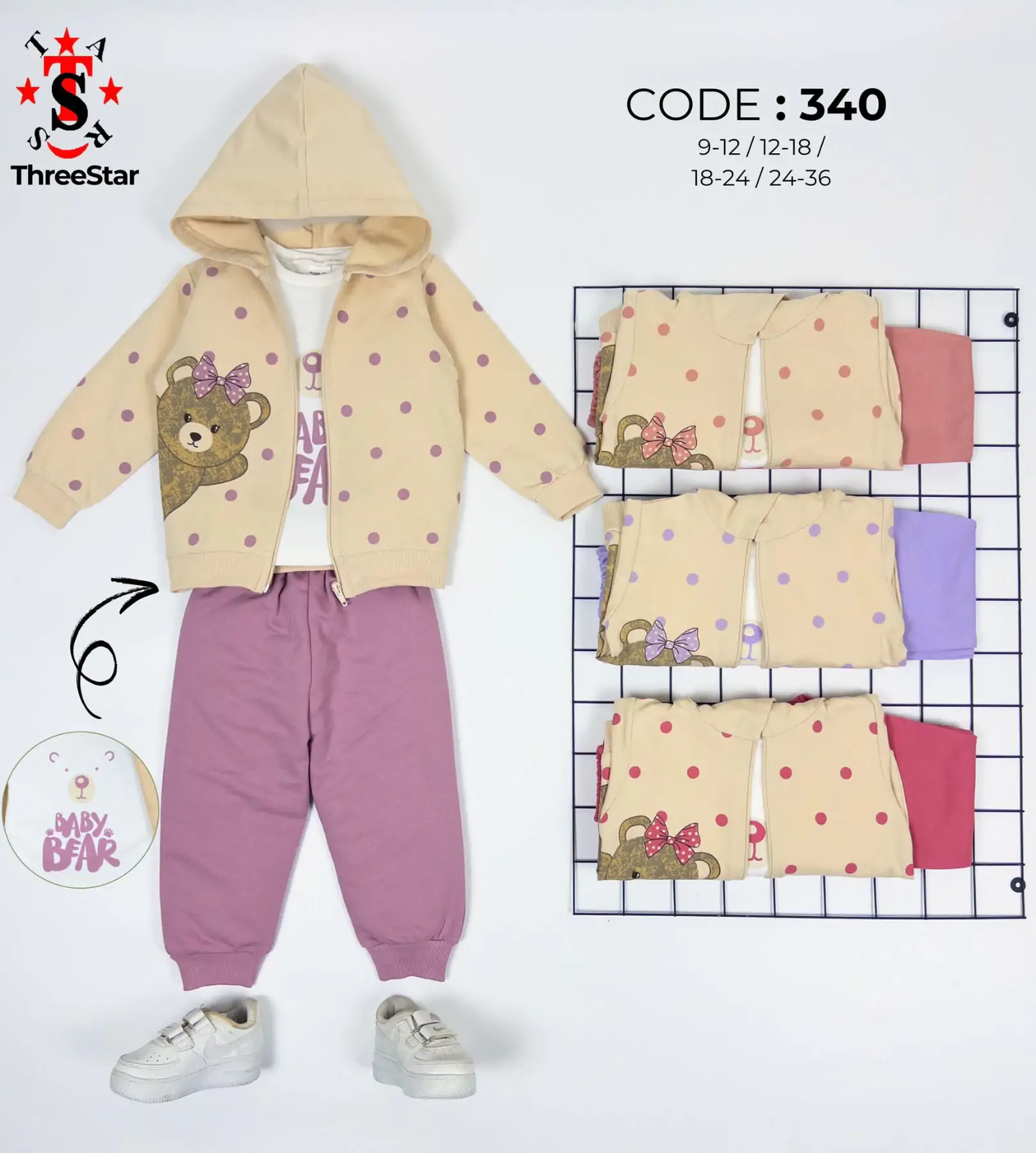Дитячі костюм оптом дів. 9м-1-2-3р(р) трикотаж 58751 - Зображення 1
