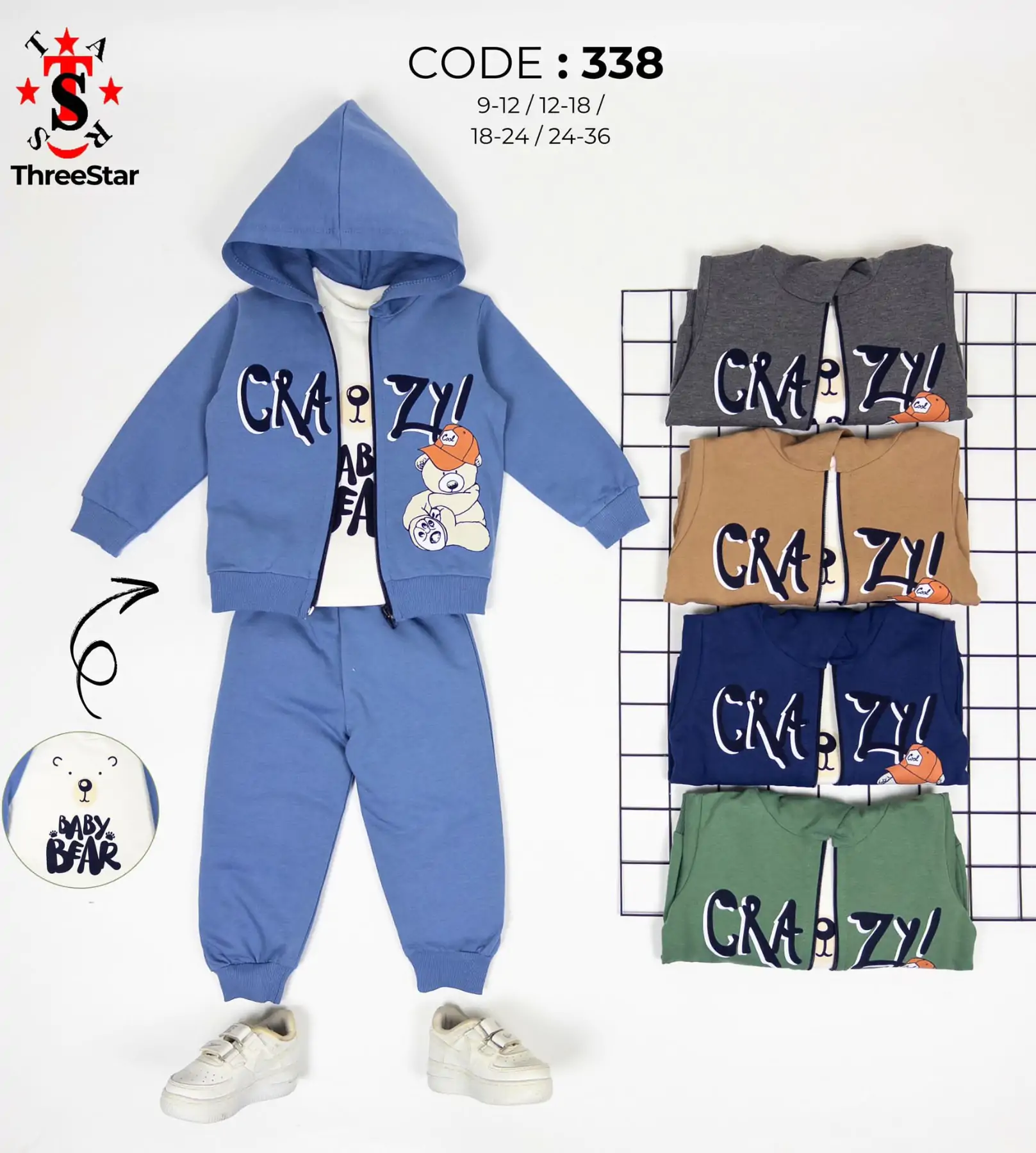 Дитячі костюм оптом хлоп. 9м-1-2-3р(р) трикотаж 58754 - Зображення 1